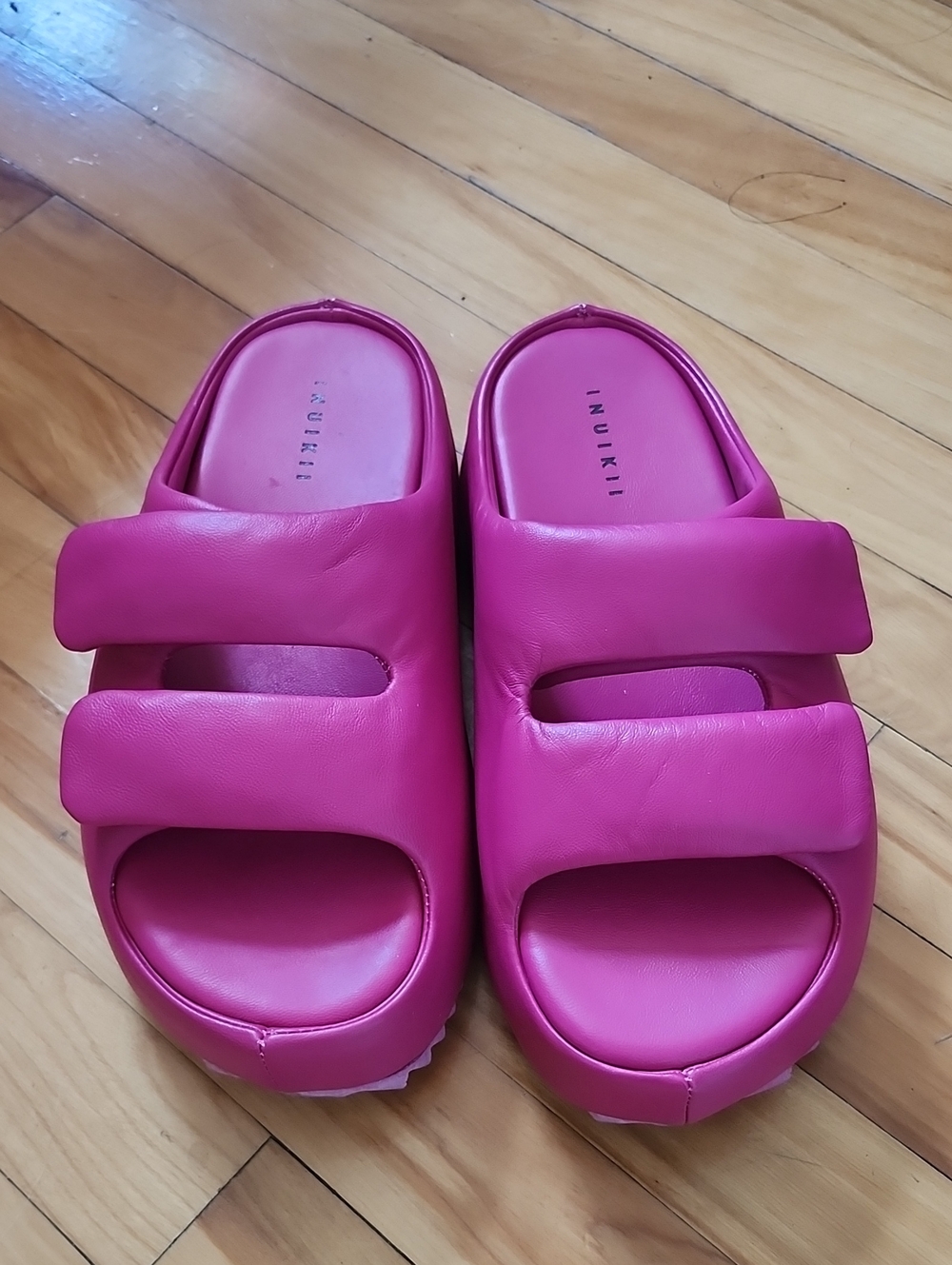 Inuikii Hot Pink Double-Band Slide Sandals